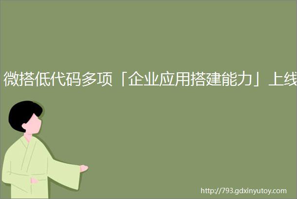 微搭低代码多项「企业应用搭建能力」上线